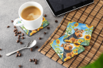 Welsh Terrier in Sunflowers Foam Coasters