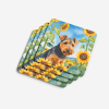 Welsh Terrier in Sunflowers Foam Coasters