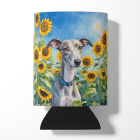 Whippet in Sunflowers Can or Bottle Hugger (Color: 198453232823)