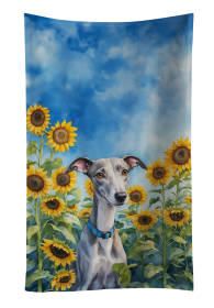 Whippet in Sunflowers Kitchen Towel (Color: 198453049858)