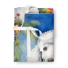 White Poodle Luau Apron
