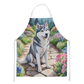 Siberian Husky Spring Path Apron (Color: DAC6718)