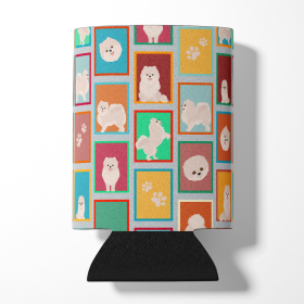 Lots of White Pomeranian Can or Bottle Hugger (Color: 194030686829)