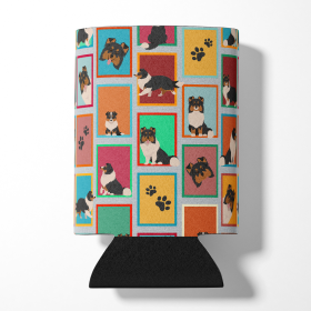 Lots of Tricolor Sheltie Can or Bottle Hugger (Color: 194030686843)