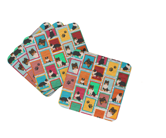 Lots of Tricolor Sheltie Foam Coasters (Color: 194030685976)