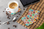 Lots of Black Face Boxer Foam Coasters