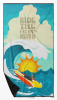 Surfer Dog Black Tan Chihuahua Premium Beach Towel