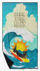 Surfer Dog Longhair Black Tan Dachshund Premium Beach Towel