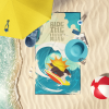 Surfer Dog Liver English Springer Spaniel Premium Beach Towel