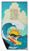 Surfer Dog Black Silver German Shepherd Premium Beach Towel