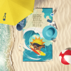 Surfer Dog Black Tan German Shepherd Premium Beach Towel