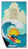 Surfer Dog Black Tan Pomeranian Premium Beach Towel