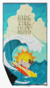 Surfer Dog Fawn Pug Premium Beach Towel