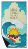 Surfer Dog Red White Siberian Husky Premium Beach Towel