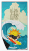 Surfer Dog Tricolor Cardigan Corgi Premium Beach Towel