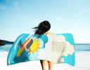 Surfer Dog Tricolor Cardigan Corgi Premium Beach Towel