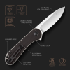 CIVIVI Elementum Knife Ebony Wood Handle