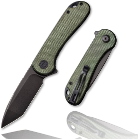 CIVIVI Elementum Knife Blade + Green Micarta Handle (Color: Black)