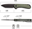 CIVIVI Elementum Knife Blade + Green Micarta Handle