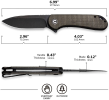 CIVIVI Elementum Knife Blade + Dark Green Micarta Handle