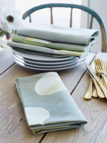 Napkin Set (Color: Cream Flowers on Mist)