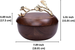 Acacia Wood Bowl with Lid