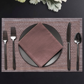 Elegant PVC Placemats for Dining Table (Style: Brown 13)