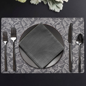 Elegant PVC Placemats for Dining Table (Style: White Gray)