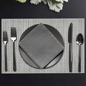 Elegant PVC Placemats for Dining Table (Style: Silver Gray)