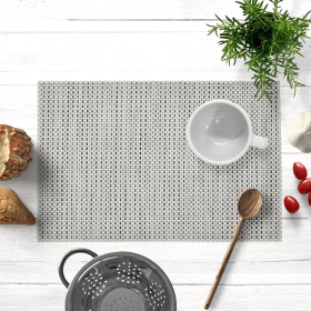 Stylish PVC Placemats for Dining Table (Style: Gray  Palm Leaf Pattern)