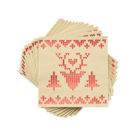 Red Shimmering Sweater Napkin by Cakewalk (Color: Red)