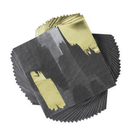 Brushstroke Noir Dinner Napkin by Cakewalk (Color: Multicolor)
