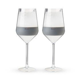 Wine FREEZE Stemmed Cooling Cups Set by HOST (Color: gray)