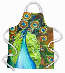 Bird Apron (Color: Animals/Birds/Bird - Peacock, size: 31 x 27)