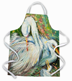Bird Apron (Color: Animals/Birds/Bird - Egret, size: 31 x 27)
