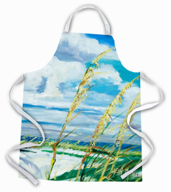 Beach Apron (Color: Beach/Beach and Lake Scenes/Sea Oats, size: 31 x 27)