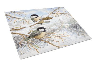 Coal Tits4 Bird Glass Cutting Board Large (Bird: Coal Tits4)