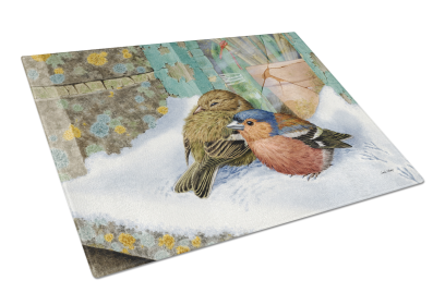 Chaffinches Bird Glass Cutting Board Large (Bird: Chaffinches)