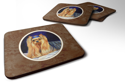 Dog Breed Terrier Group Foam Coaster (Color: Yorkshire Terrier 1, size: 3.5 x 3.5)