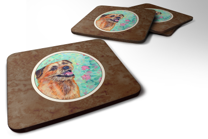 Dog Breed Terrier Group Foam Coaster (Color: Border Terrier, size: 3.5 x 3.5)