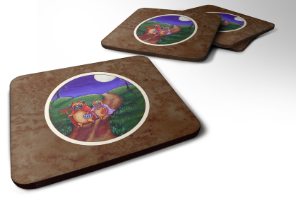 Halloween Foam Coaster (Color: Trick or Treat Halloween Pug, size: 3.5 x 3.5)