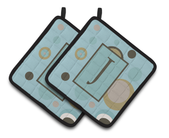 Monogram Pair of Pot Holders (Letter: J)