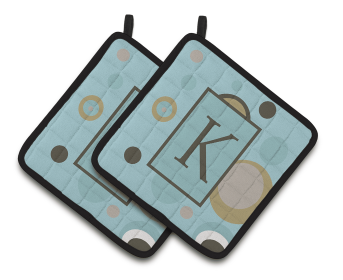 Monogram Pair of Pot Holders (Letter: K)