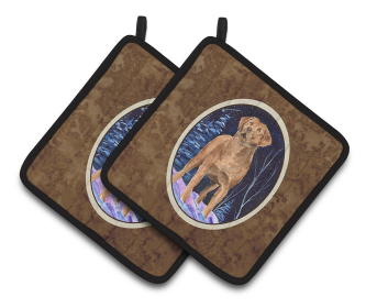 Starry Night Chesapeake Bay Retriever Pair of Pot Holders (Breed: Chesapeake Bay Retriever 1)