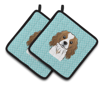 Dog Portrait on Pair of Pot Holders (Breed: Cavalier King Charles Spaniel)