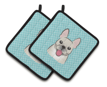 Dog Portrait on Pair of Pot Holders (Breed: French Bulldog - Fawn)