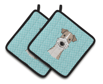 Dog Portrait on Pair of Pot Holders (Breed: Fox Terrier)