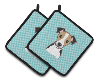 Dog Portrait on Pair of Pot Holders (Breed: Jack Russell Terrier - Tricolor)
