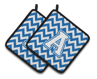 Monogram Chevron Pair of Pot Holders (Letter: A Style # 1)