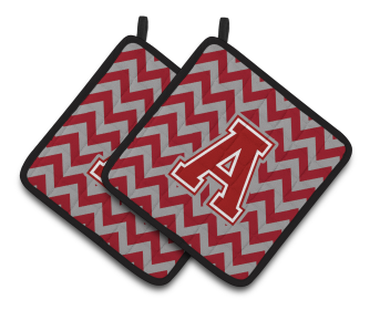 Monogram Chevron Pair of Pot Holders (Letter: A Style # 4)